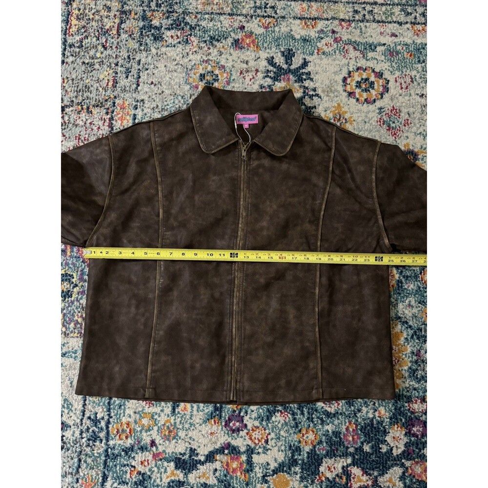 NEW Edikted Oversized Washed Faux Leather Jacket Size XL - Picture 8 of 10